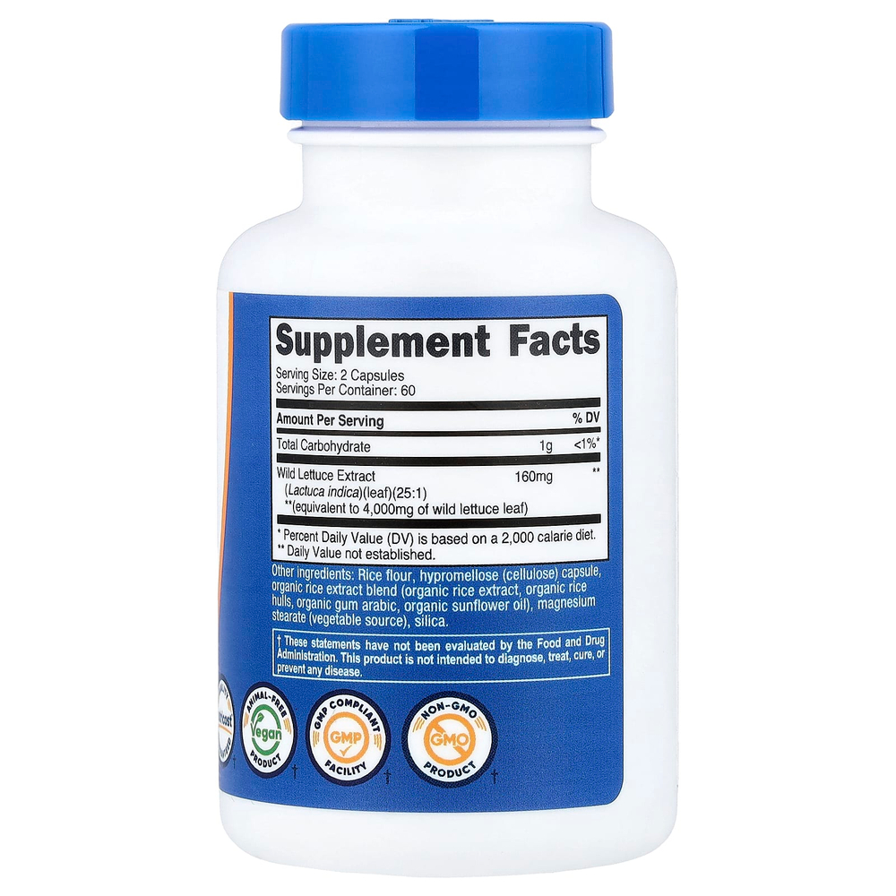 Nutricost, дикий салат, 120 капсул (80 мг в 1 капсуле)