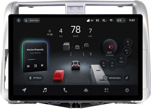 Магнитола для Toyota Land Cruiser Prado 150 2009-2013 (рамка серебро) - Teyes CC4-PRO монитор 13" 2K QLED на Android 13, Быстрейшая, Snapdragon 778G, ИИ, CarPlay, DSP, 4G SIM-слот