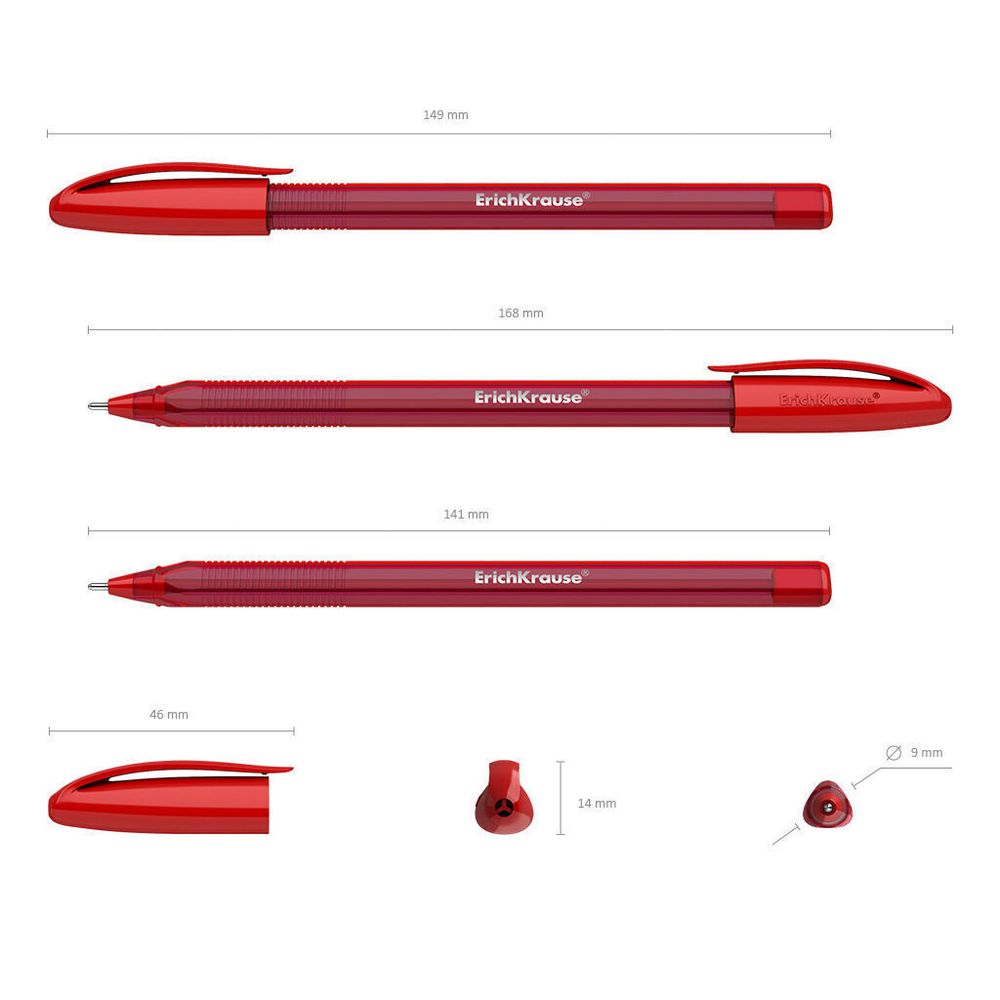 Ручка шариковая Erich Krause Ultra Glide U-108 красная, 1.0мм, 1шт.
