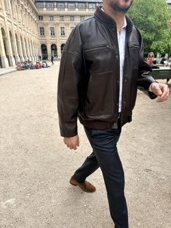 Мужской кожаный бомбер Robert