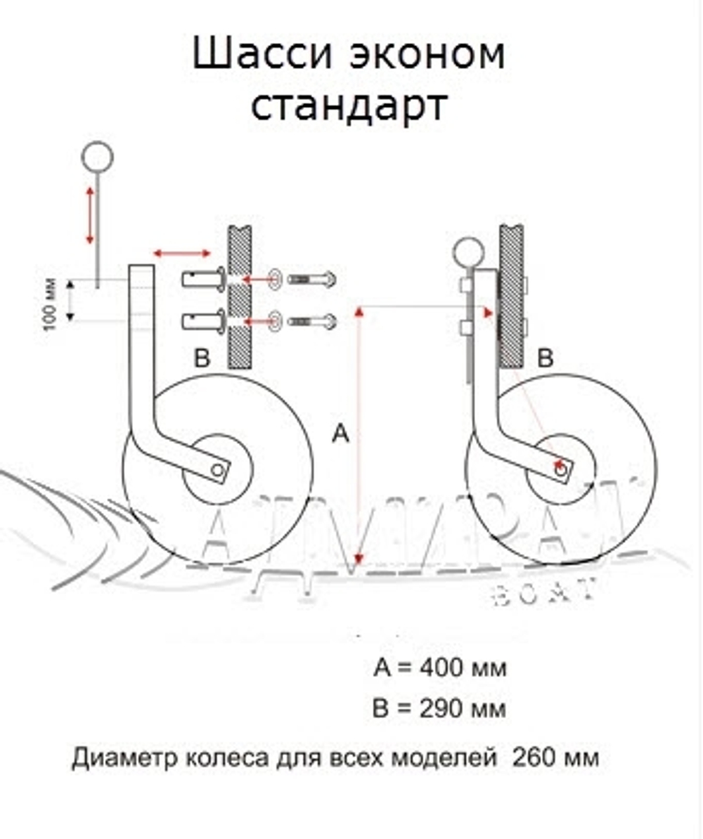 Шасси лодочные удлиненные (Быстросъемные)