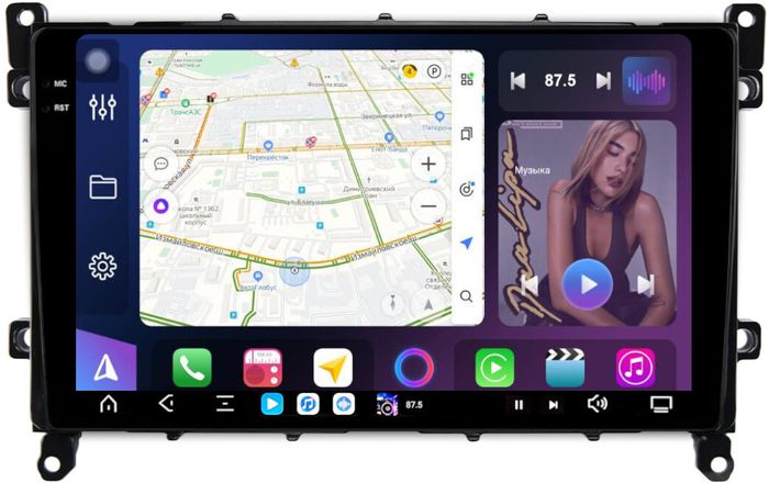 Магнитола для Toyota Prius 50, PHV 2019-2022 - FarCar S500-TS20 монитор 9.5" 2K QLED на Android 14, Быстрейшая, CarPlay, 4G SIM-слот