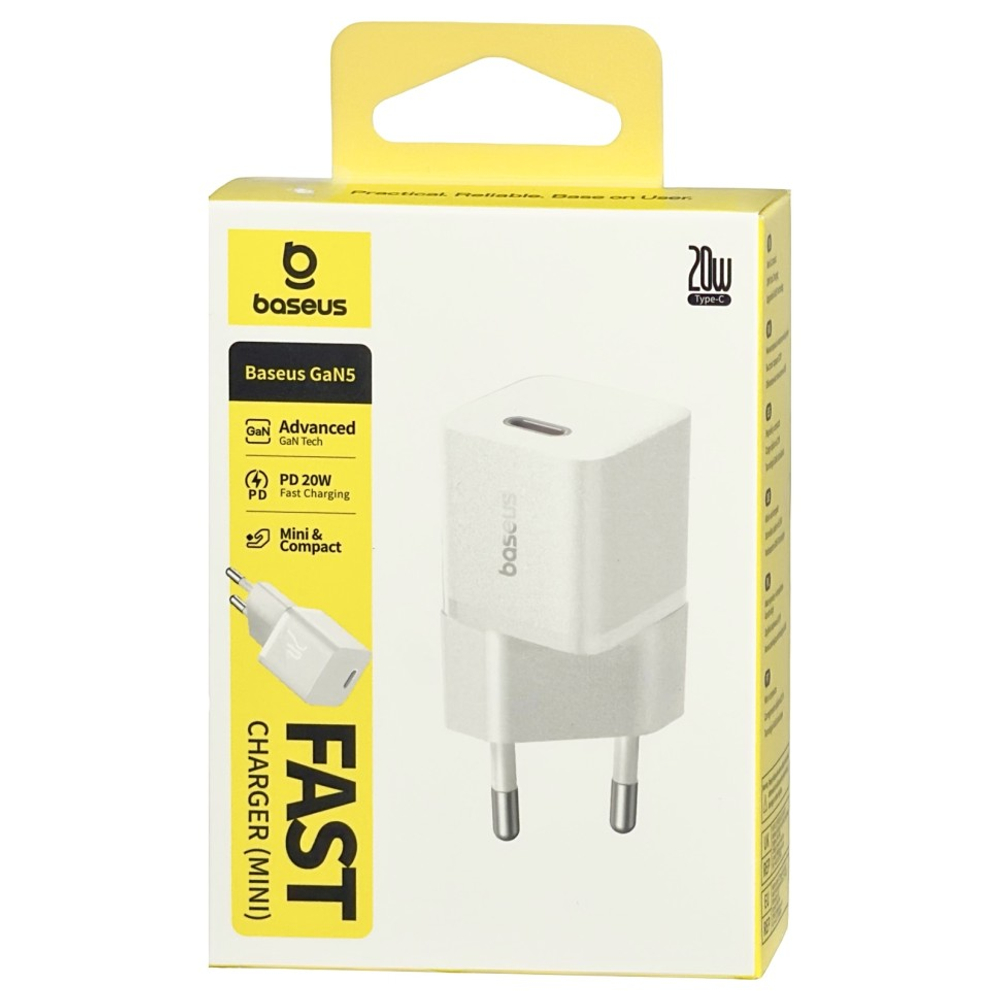 Сетевое зар. устр. Baseus GaN5 Fast Charger 1C 20W (CCGN050102) белое