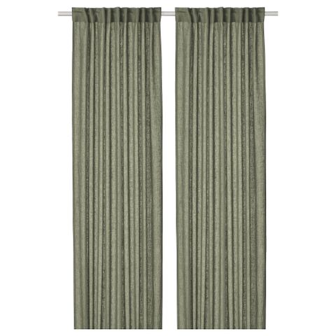 Комплект штор IKEA DYTAG (ДЮТОГ), Хаки, 145x250 см, 2 шт