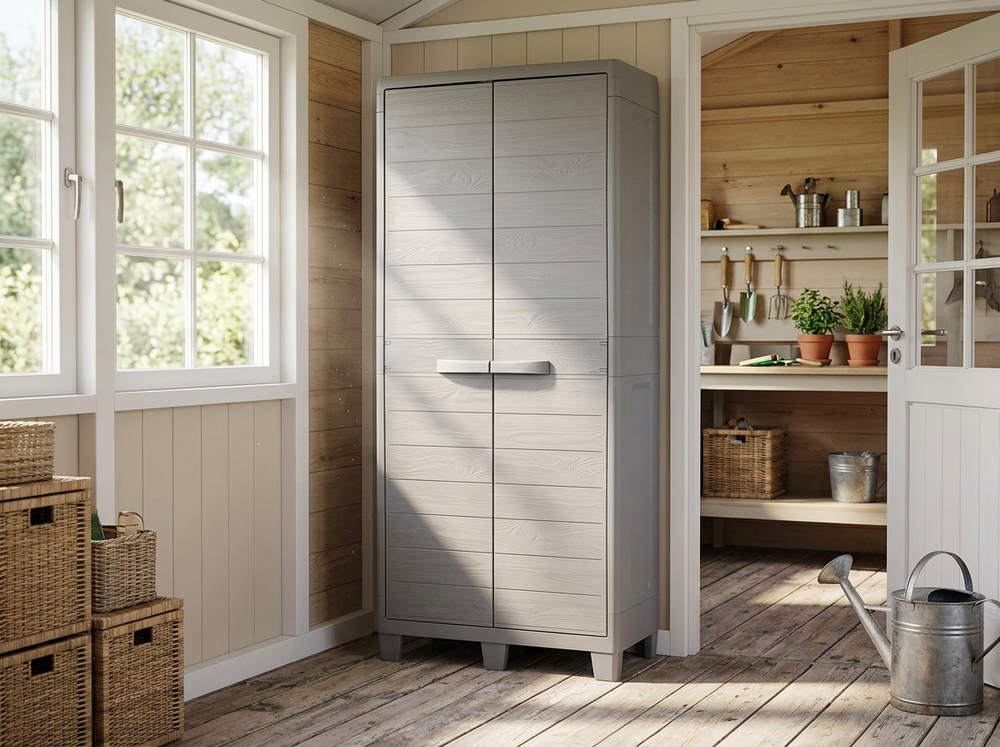 Уличный пластиковый шкаф Toomax Woody's XL Shelves Grey