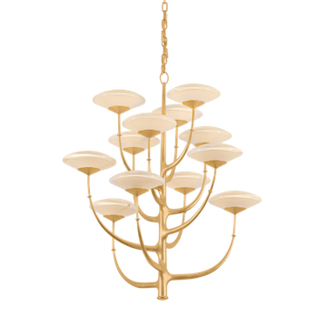 Corbett Pluro Chandelier, 86 cm, Vintage Gold Leaf