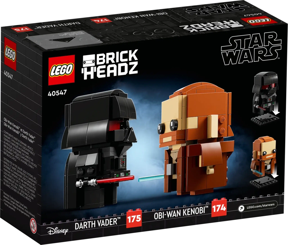 Конструктор LEGO BrickHeadz Star Wars 40547 Оби-Ван Кеноби и Дарт Вейдер