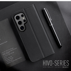 Чехол книжка из натуральной кожи с защитой RFID от Dux Ducis для Samsung Galaxy S25 Ultra, серия Hivo Series Case