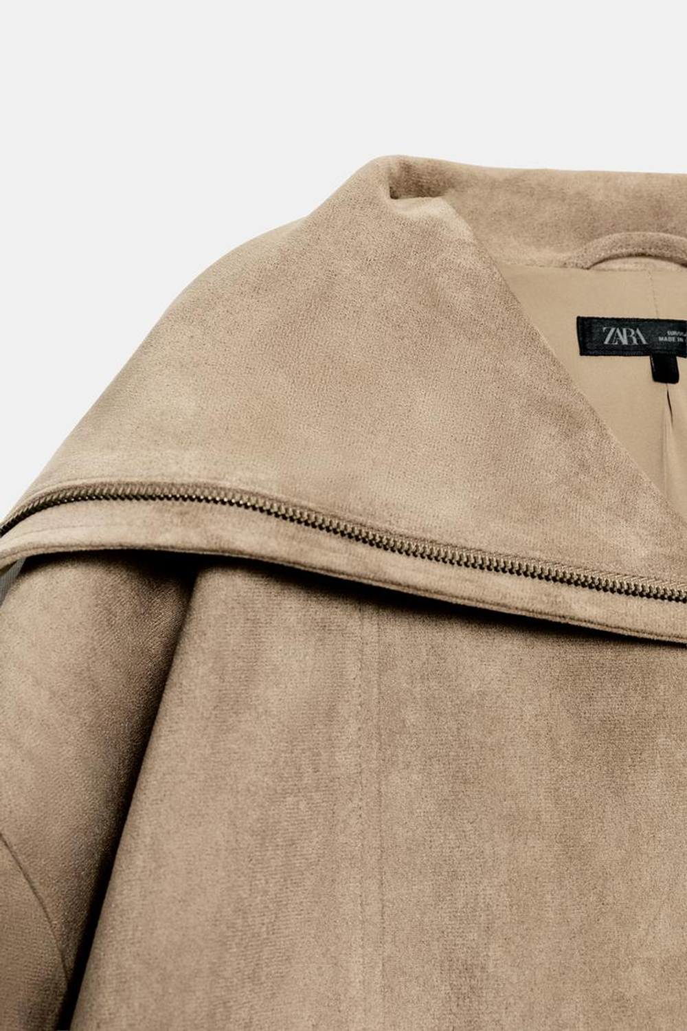 ZARA КУРТКА-БОМБЕР С ШИРОКИМ ВОРОТНИКОМ, СВЕТЛО-БЕЖЕВЫЙ