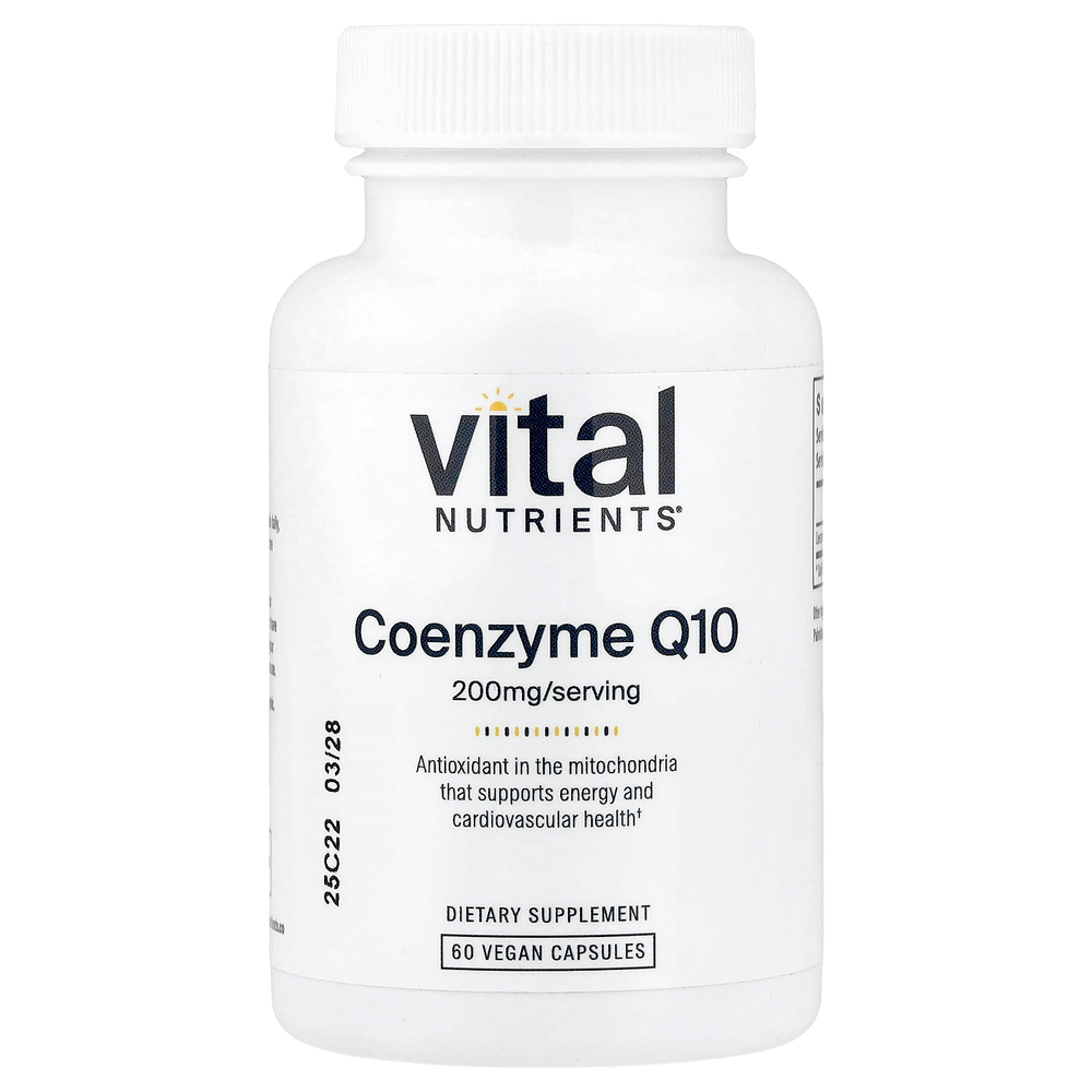 Vital Nutrients, Коэнзим Q10, 200 мг, 60 веганских капсул