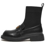 BASTO Cow Leather 16cm Stretch Boots 4CM Women"s