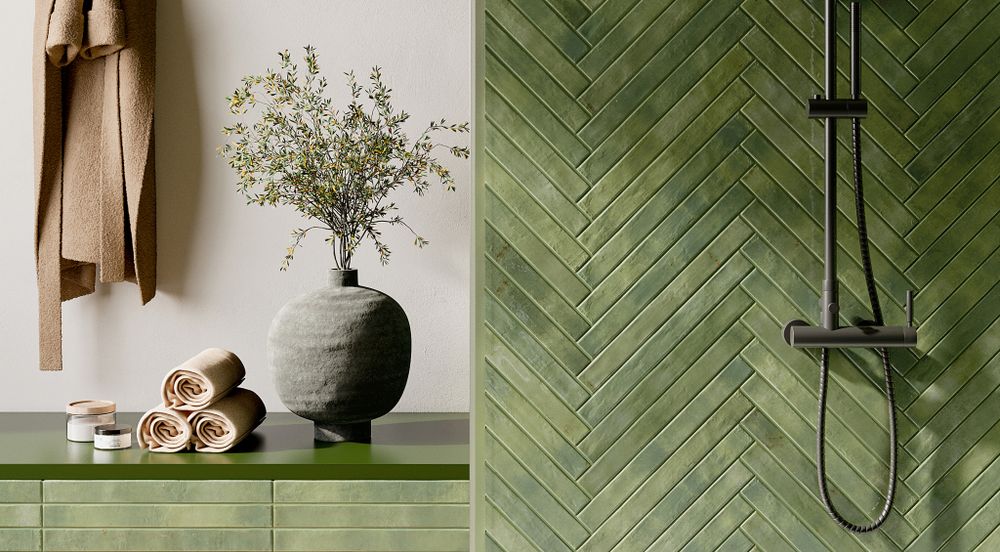 Ригельная плитка Rondine Colors Green 450x48x9,6