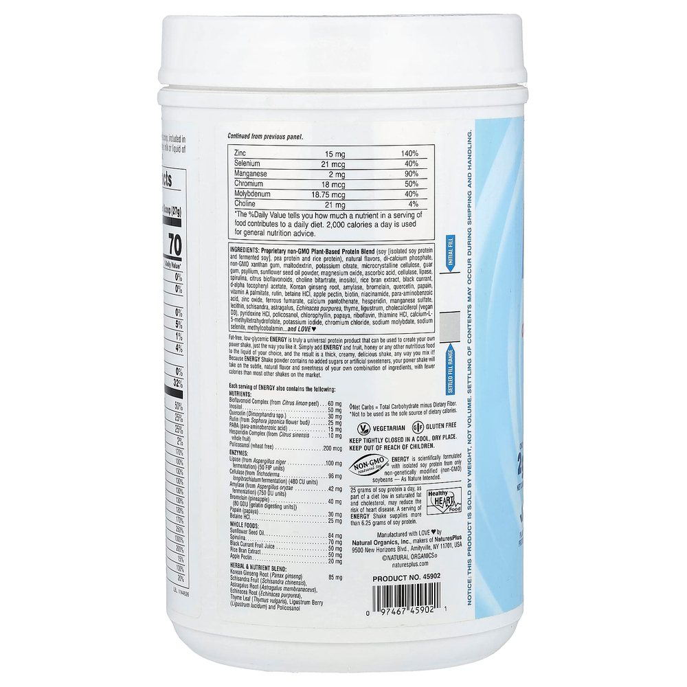 NaturesPlus, Original High Protein, энергетический коктейль, 600 г (1,7 фунта) (756 г)