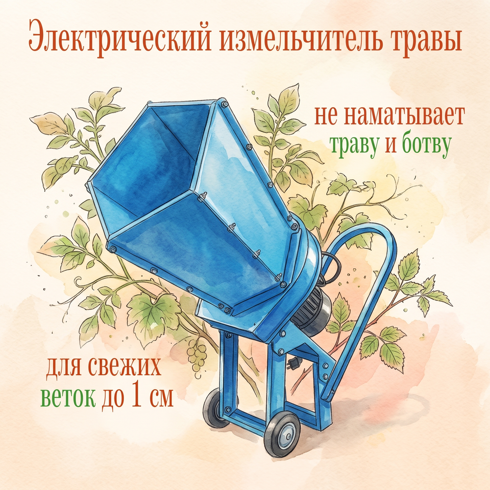 Электрический садовый измельчитель травы