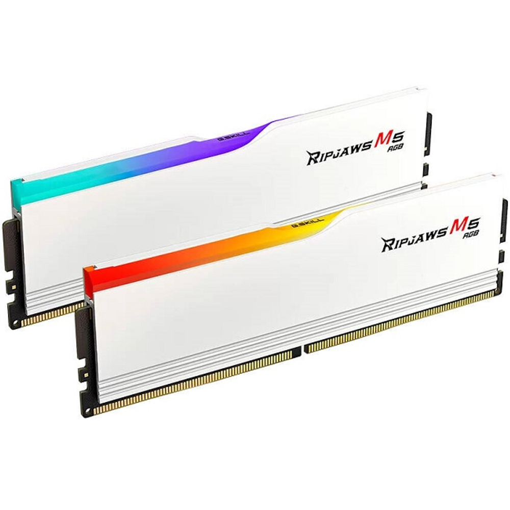 Оперативная память DIMM DDR5 64Gb, 6000Mhz, 2x32Gb, G.Skill Ripjaws M5 RGB White (F5-6000J3238G32GX2-RM5RW)