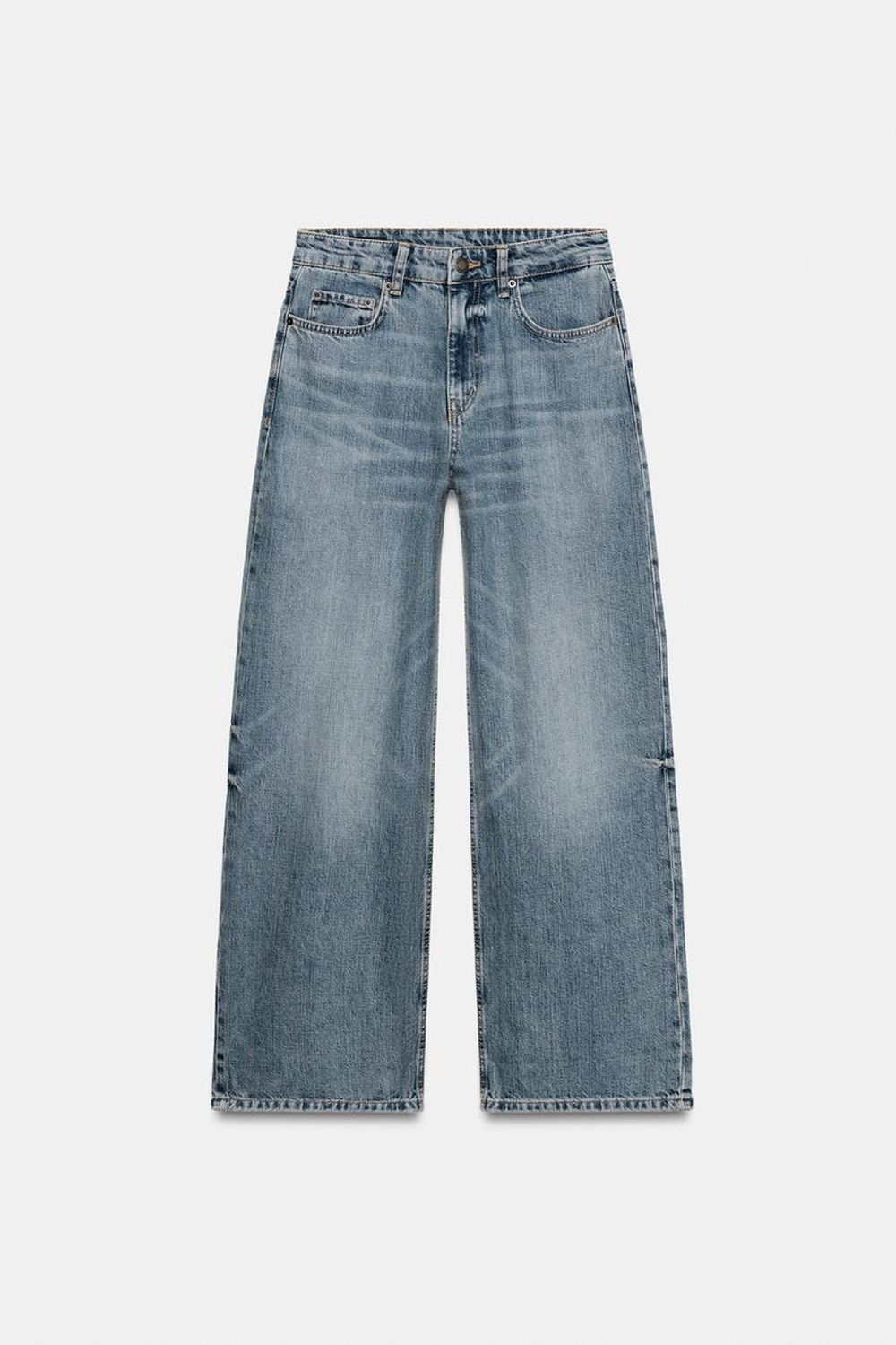 ZARA ДЖИНСЫ WIDE LEG RELAXED С НИЗКОЙ ПОСАДКОЙ — ZW COLLECTION, ВЫЦВЕТШИЙ СИНИЙ