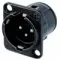 Neutrik NC3MD-V-B панельный разъем XLR male серии D,вертикальная установка на ПП, черненый корпус, з