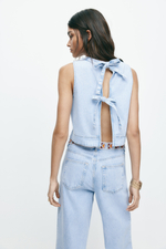 Джинсовый топ с открытой спиной - H&M