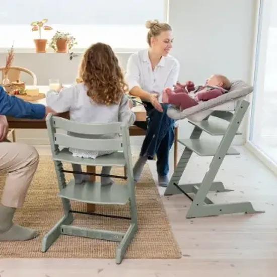 Стульчик для кормления STOKKE Tripp Trapp комплект 4 в 1 (Glacier Green)