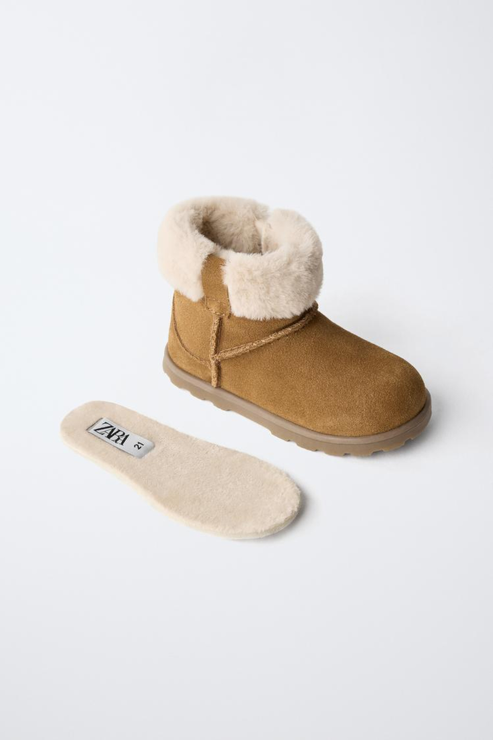 ZARA КОЖАНЫЕ БОТИНКИ BAREFOOT, КОРИЧНЕВЫЙ