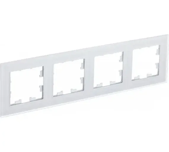 Рамка Systeme Electric ATLASDESIGN Nature 4-постовая стекло белый матовый 38036