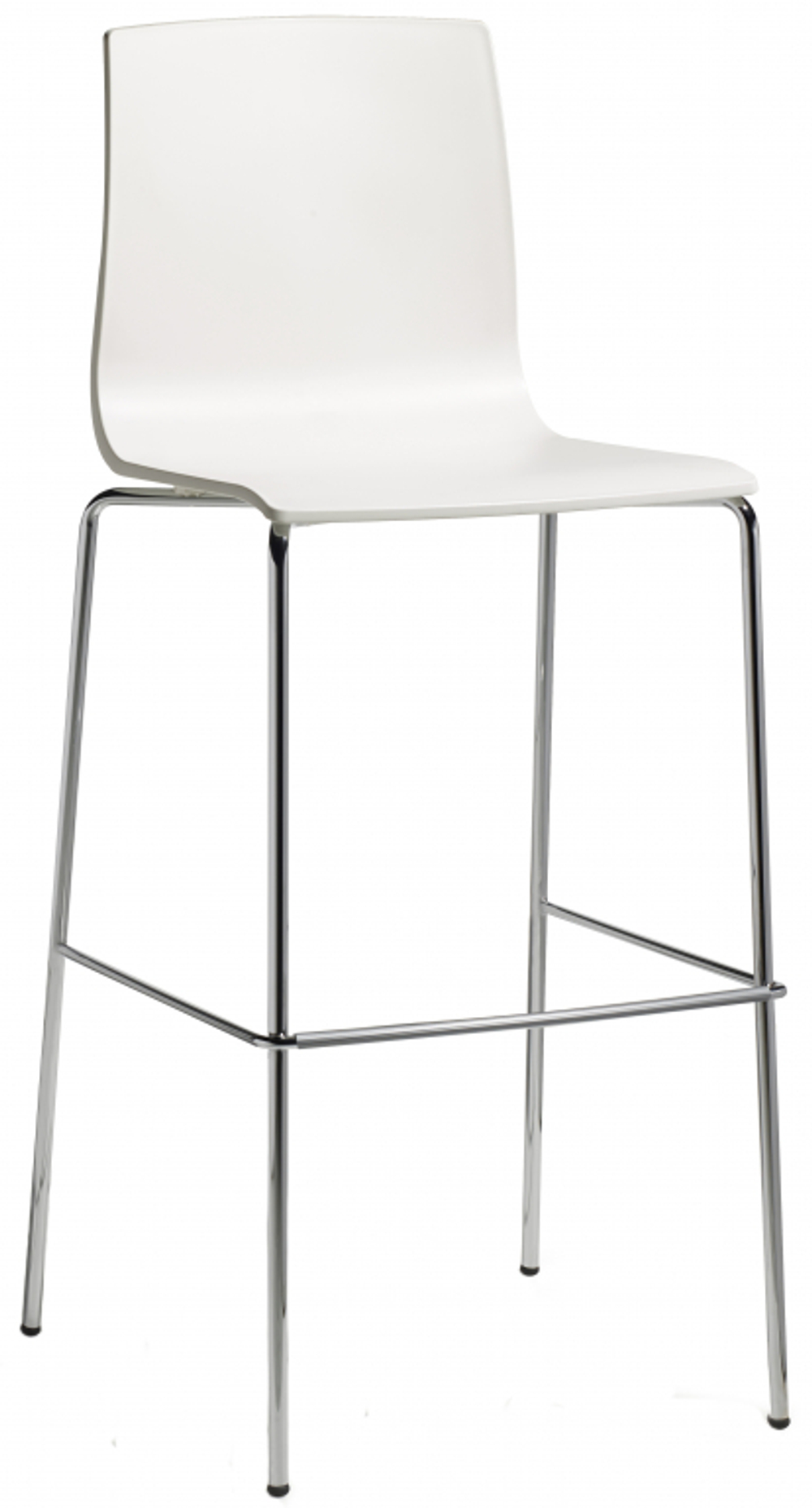 Стул барный пластиковый Scab Design Alice Barstool, хром, лен