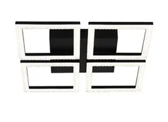 Люстра потолочная светодиодная Rilon 3452/4 BLACK, 96 Вт, чёрная