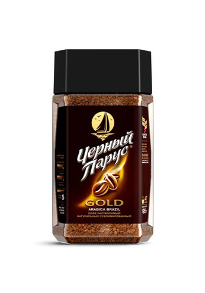 Кофе растворимый Черный Парус Gold банка 95 г