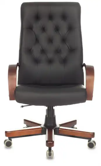 Кресло руководителя Бюрократ T-9928WALNUT/ECO черный экокожа крестов. металл/дерево