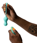 Бирюзовые виброшарики для G-точки c пультом ДУ Romp Cello Vibrating Egg RP261SG8