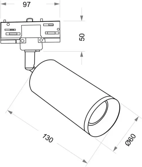 Трековый светильник Focus TR028-3-GU10-MG Maytoni