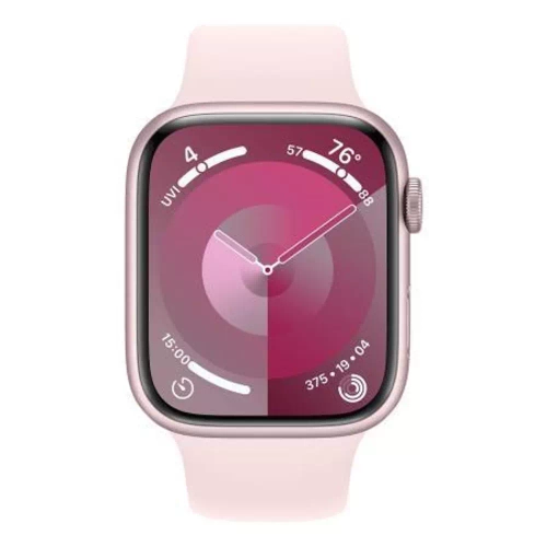 Apple Watch Series 9, 41 мм, из алюминия розового цвета, спортивный ремешок