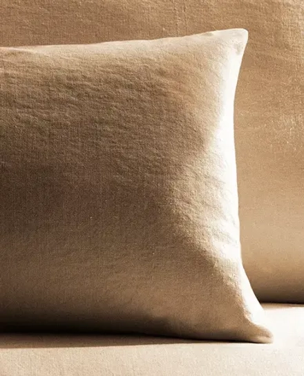ZARA HOME ЛЬНЯНАЯ НАВОЛОЧКА ДЛЯ ДЕКОРАТИВНОЙ ПОДУШКИ, РЫЖЕВАТО-КОРИЧНЕВЫЙ