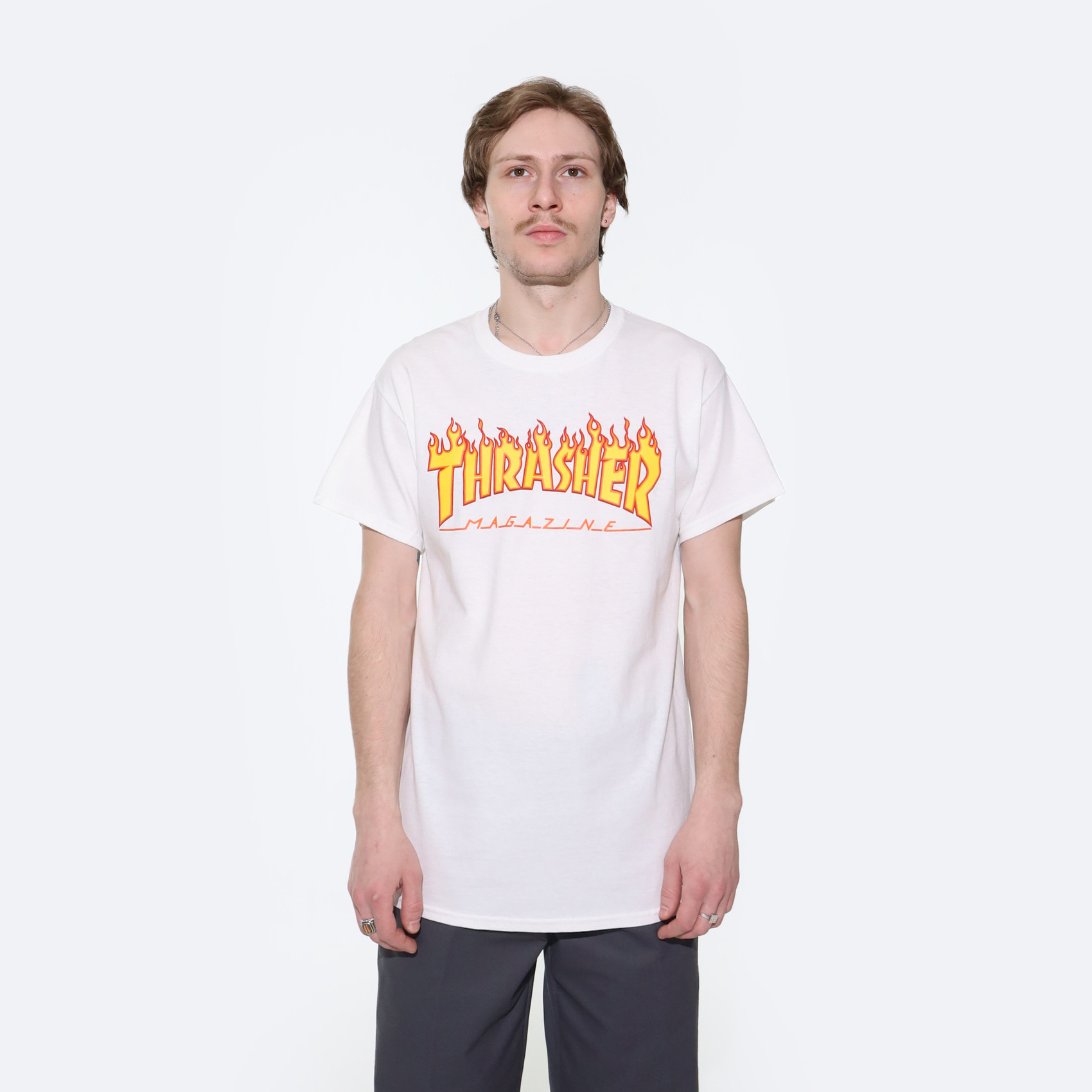 Футболка Thrasher Flame Logo (white) артикул: - купить в магазине Дайс