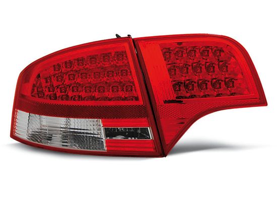 Задние фонари Audi A4 B7 sedan red white led