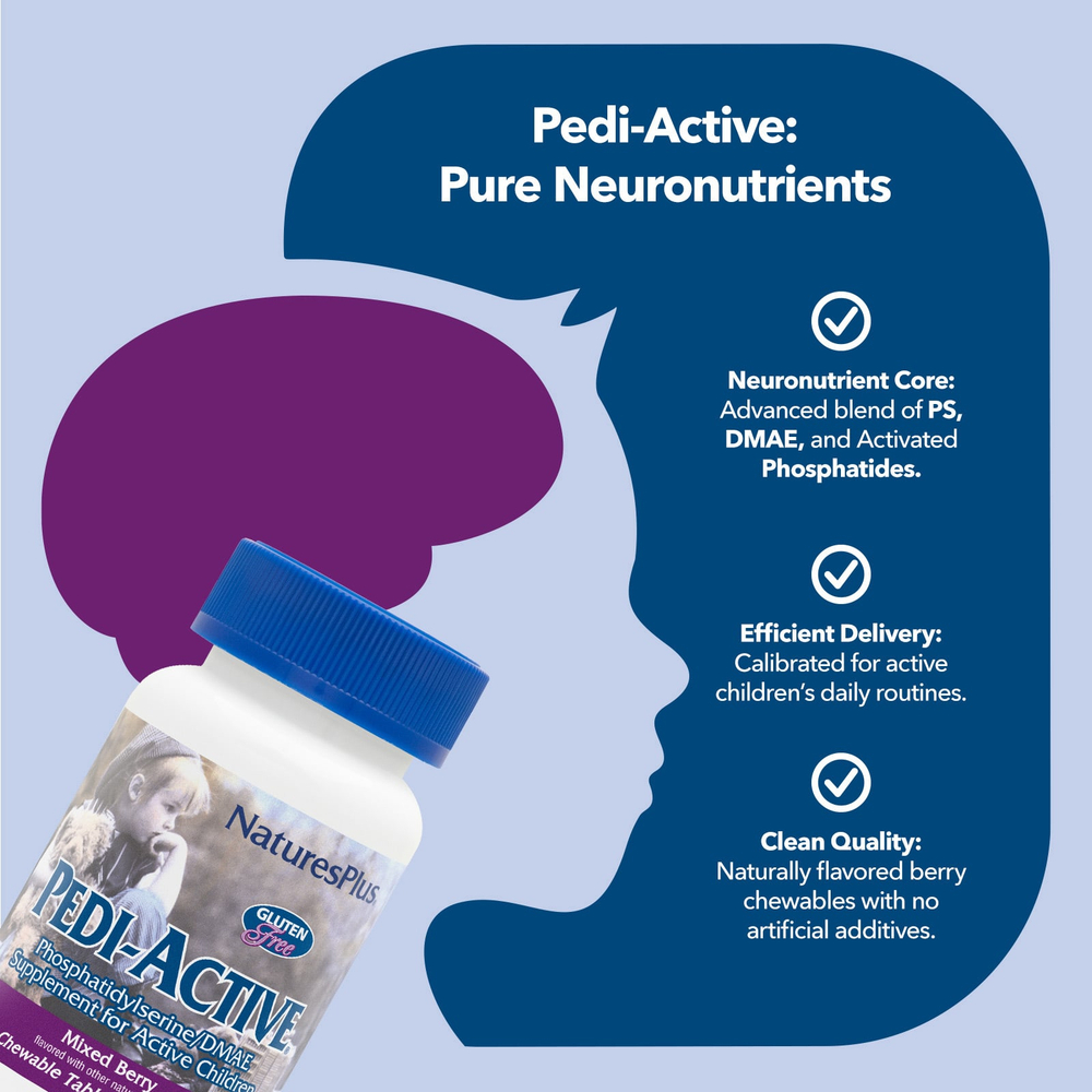 NaturesPlus, Pedi-Active®, ягодное ассорти, 60 жевательных таблеток