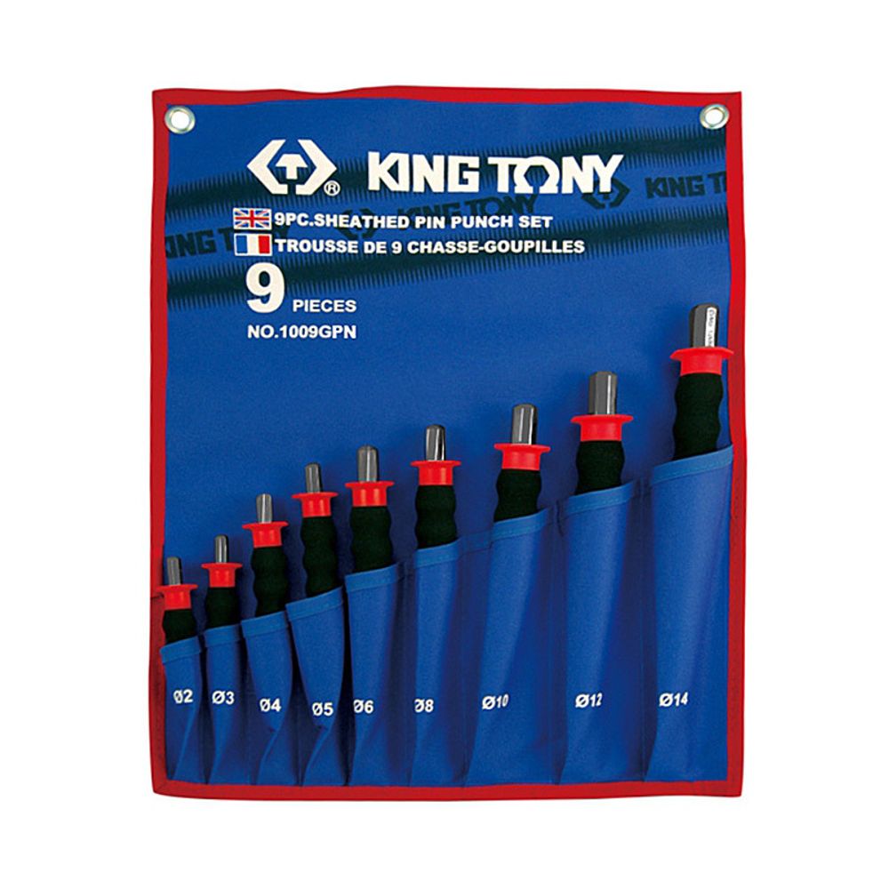 KING TONY (1009GPN) Набор выколоток с протектором, чехол из теторона, 9 предметов KING TONY (1009GPN) Набор выколоток с протектором, чехол из теторона, 9 предметов