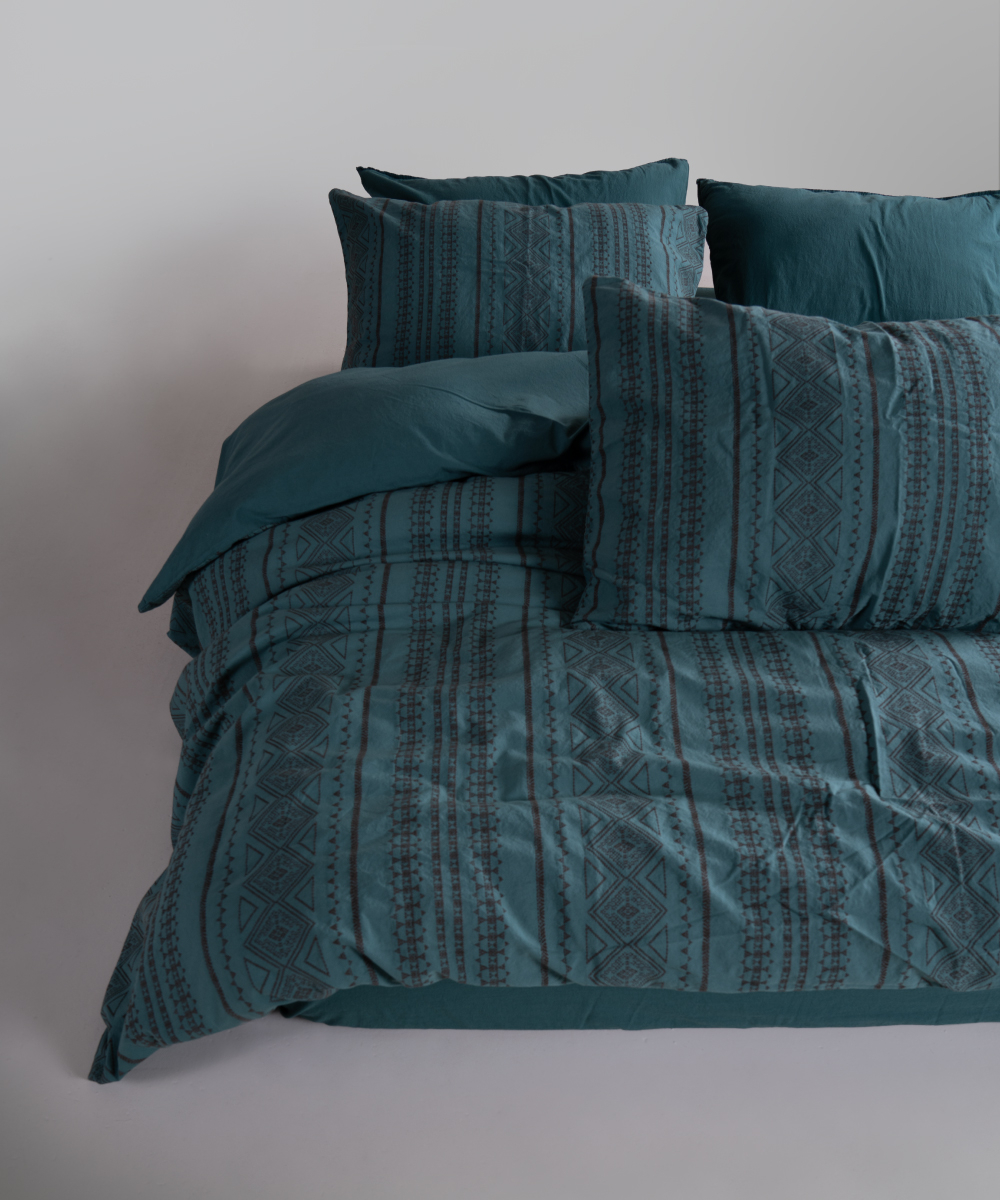 Lımasso КПБ 4 пр. Coastal Trio Dark Green ЕВРО пододеяльник 200*220, простынь 240*260, наволочки 50*70 2шт
