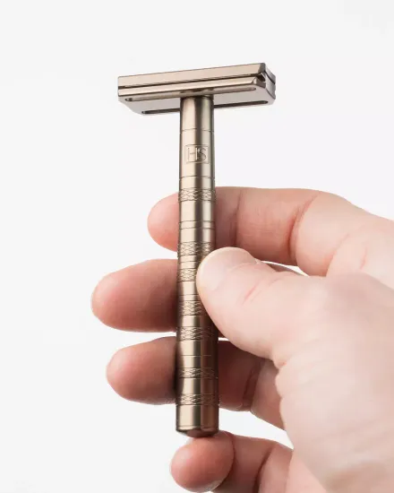 Т-образная бритва (станок) Henson Shaving AL13 v2.0, коричневая, Medium
