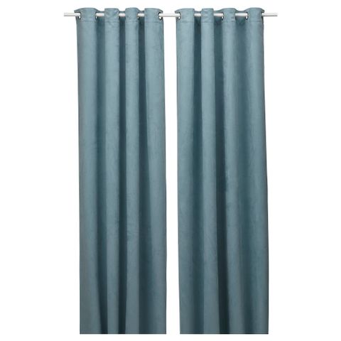 Комплект штор IKEA BIRTNA (БИРТНА), Темно-бирюзовый, 145x250 см, 2 шт