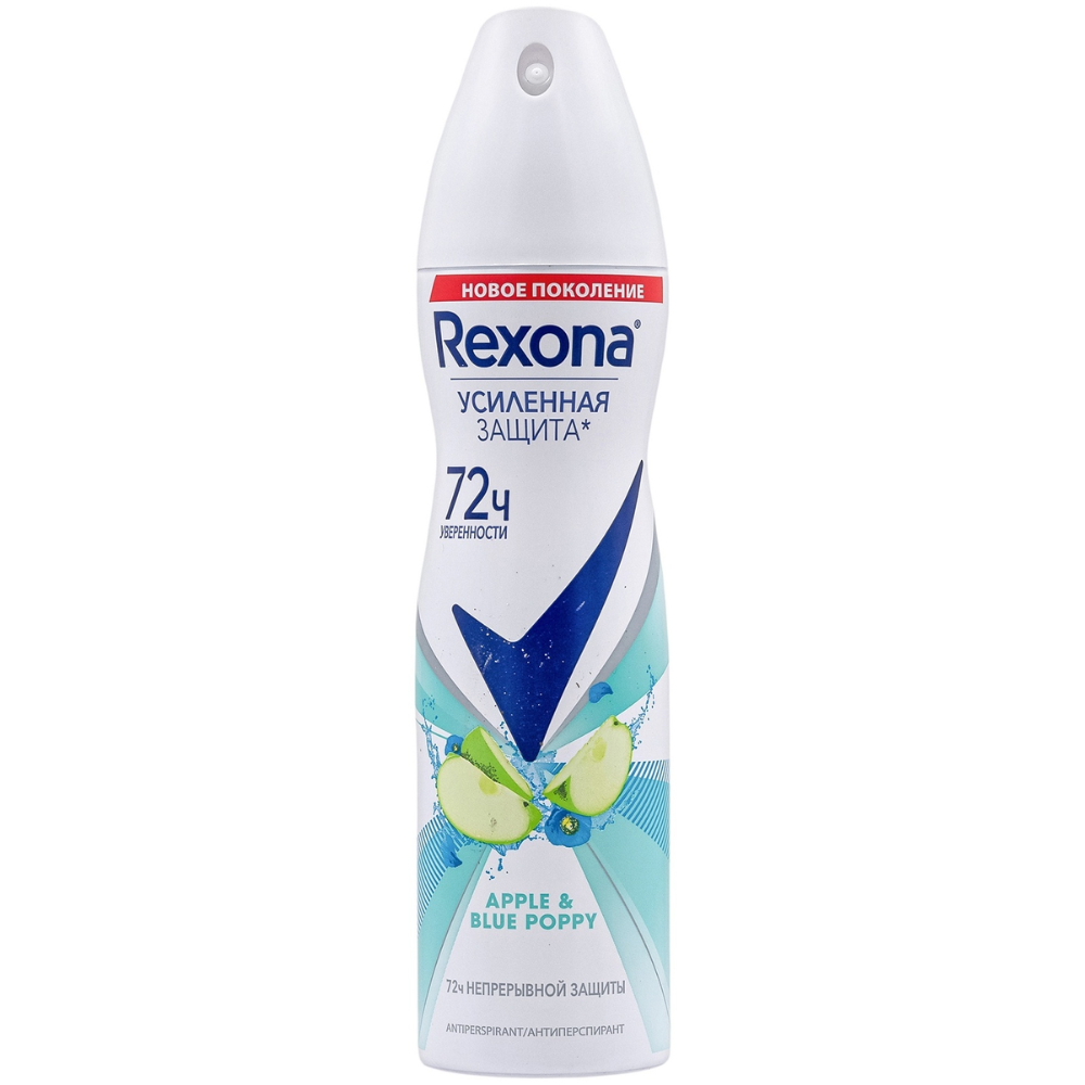 Дезодорант-антиперспирант женский Rexona Apple&blu Poppy 150 мл