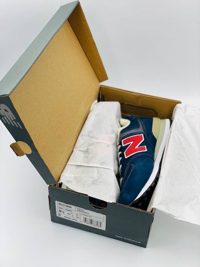 Кроссовки New Balance 574 "Blue/Red" с мехом