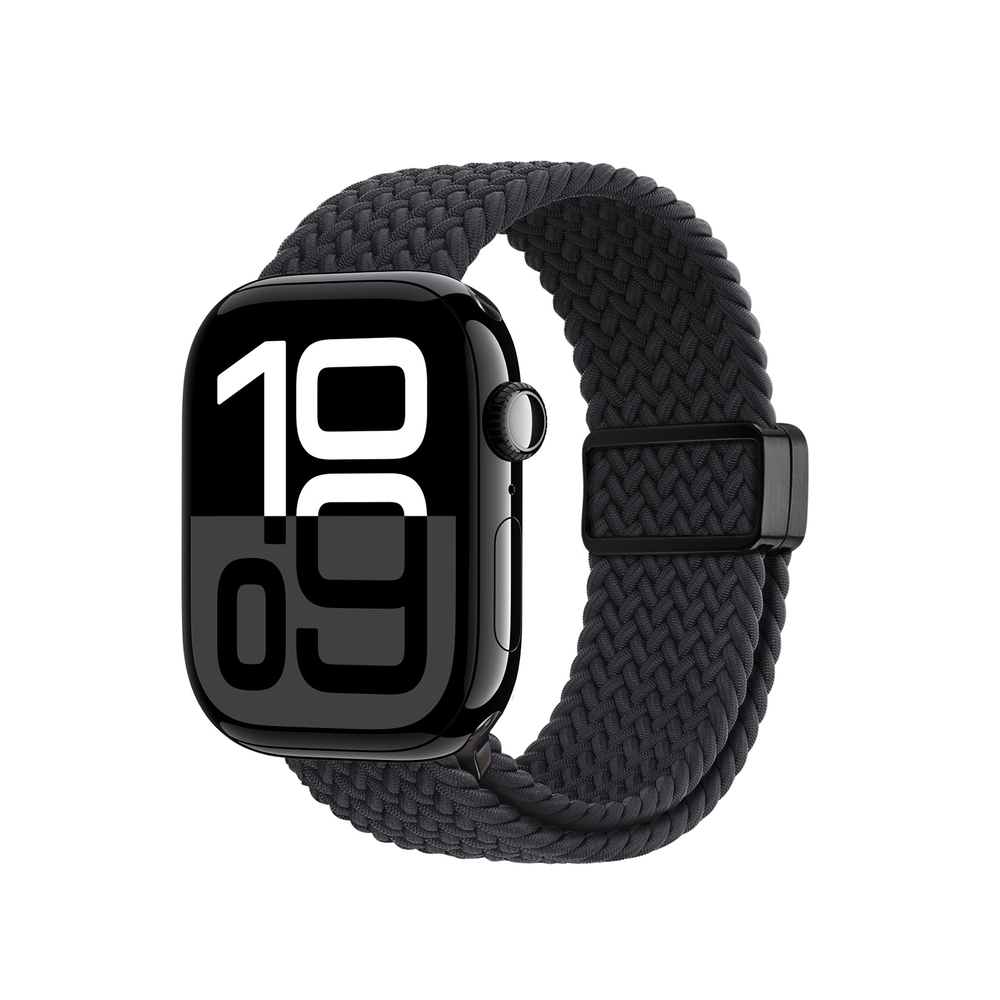 Эластичный ремешок черного цвета (Midnight) для смарт часов Apple Watch размером 42, 44, 45, 46, 49MM, серия Mixture Ultra Series от Dux Ducis