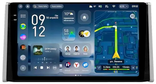 Магнитола для Toyota RAV4 5 2019-2025 (Китай, без горба) - Teyes CC4-PRO монитор 10.36" 2K QLED на Android 13, Быстрейшая, Snapdragon 778G, ИИ, CarPlay, DSP, 4G SIM-слот