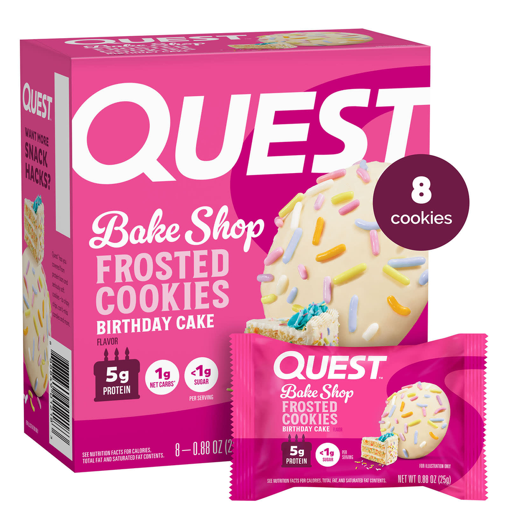 Quest Nutrition, Bake Shop глазное печенье, торт, 8 шт. по 25 г (0,88 унции)