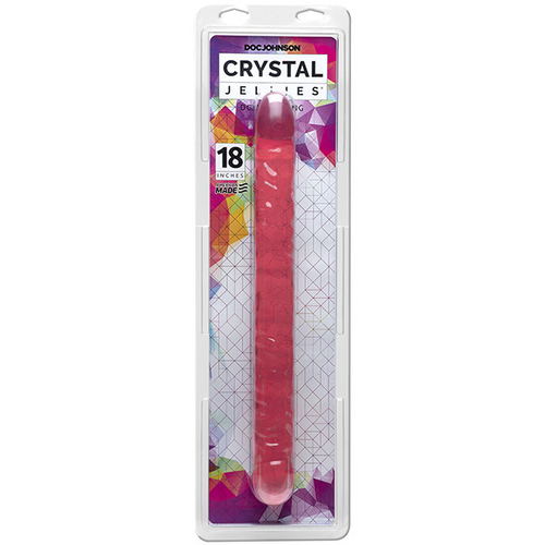 Двухсторонний розовый фаллоимитатор 45,7см Doc Johnson Double Dong Pink Crystal Jellie 0287-03-CD