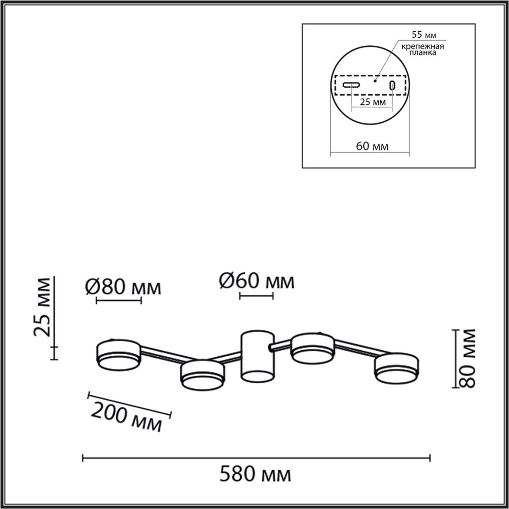 8187/4C LN Люстра GX53 4*7Вт 220В IP20 COMFI