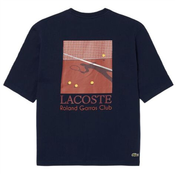 Мужская теннисная футболка Lacoste Roland-Garros Edition Graphic - midnight blue