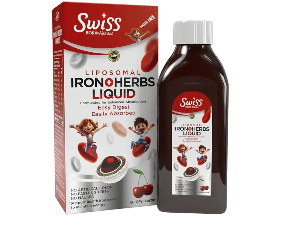 Swiss Bork, Natural Liposomal Iron Herbs Liquid, 150 ml | Liposomal temir, suyuqlik, 150 ml