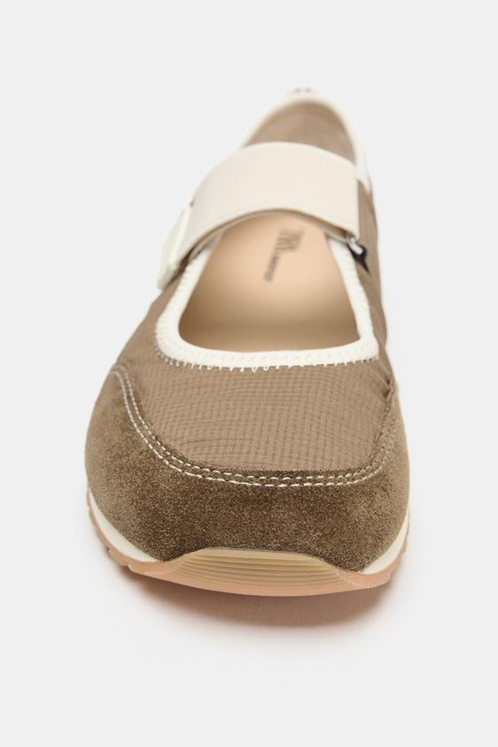 ZARA БАЛЕТКИ BAREFOOT, ОЛИВКОВО-ЗЕЛЕНЫЙ